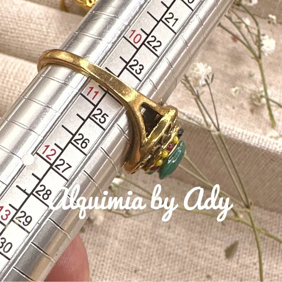 Victorian multicolored gold cocktail ring - Picture 3 of 3